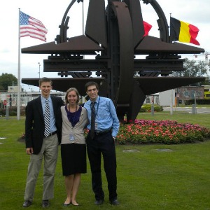 Klicker with fellow NATO interns Eva Baker and Nicky Bell
